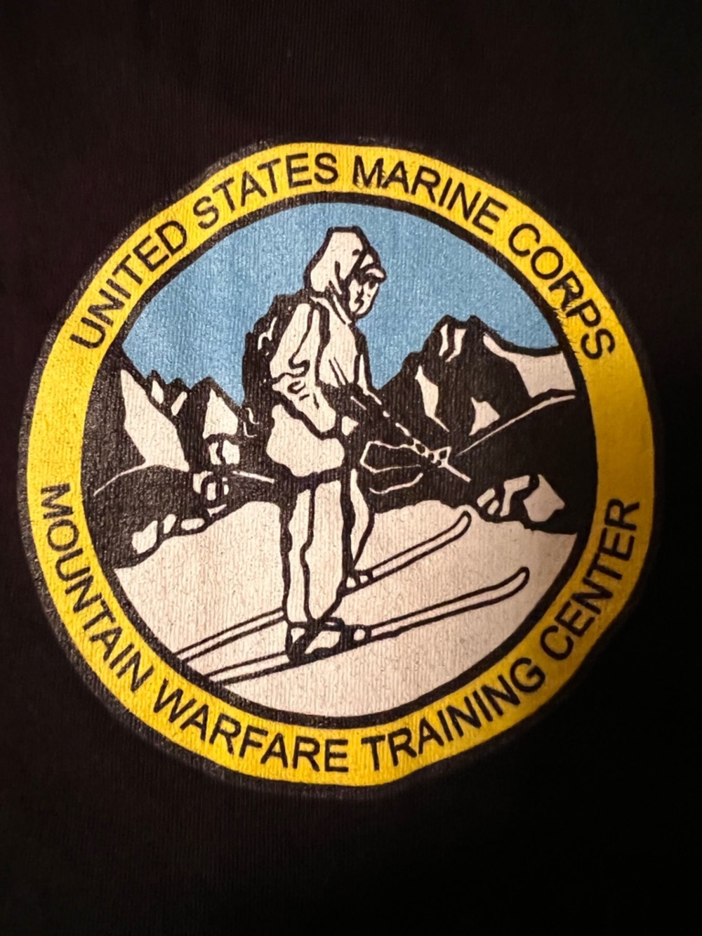 Bella Canvas Black T‑Shirt with Yellow and Blue Marine Corps logo Size XL - NEW